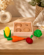 Vegetable Garden Fidget Set, Sensory Pretend Play Toy, Broccoli Corn Carrot & Radish