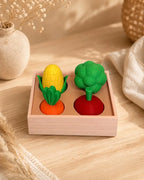 Vegetable Garden Fidget Set, Sensory Pretend Play Toy, Broccoli Corn Carrot & Radish
