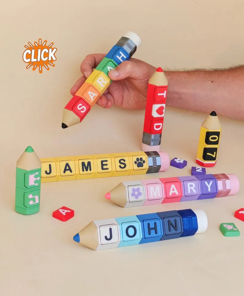 Personalized Pencil Clicker, Custom Name Fidget Toy, Sensory Desk Toy