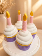 Mini Cupcake Candle Playset, Pretend Birthday Bakery Toy, Sensory Party Activity for Kids