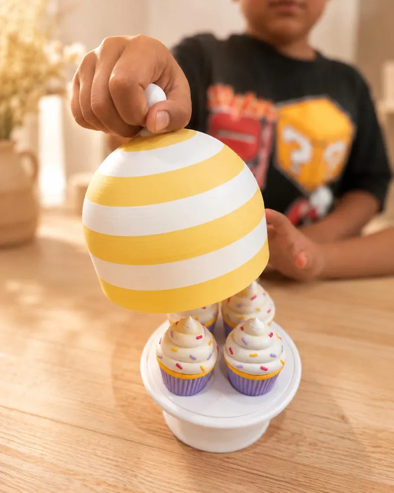 Mini Cupcake Candle Playset, Pretend Birthday Bakery Toy, Sensory Party Activity for Kids