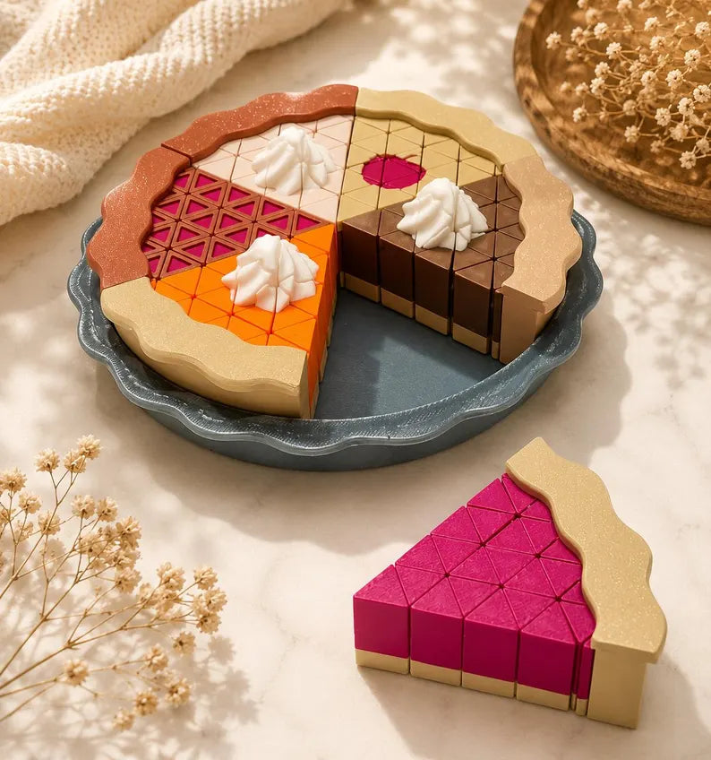 Whole Pie Sensory Toy | Articulated Collectible Pie Pan Slices