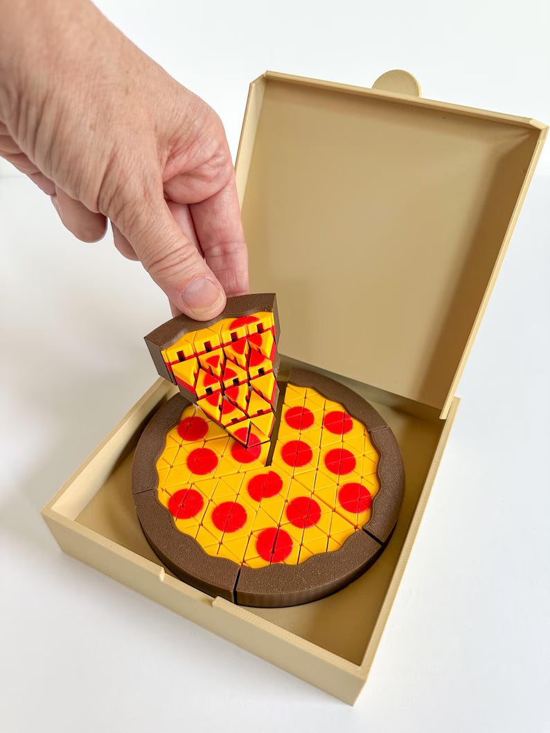 Mini Pizza Fidget Toy, Sensory Play Food (Pizza Box Included)