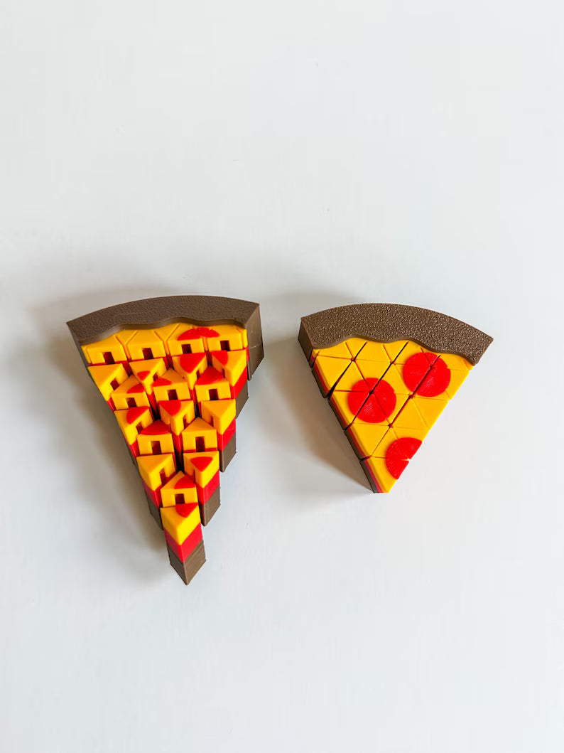 Mini Pizza Fidget Toy, Sensory Play Food (Pizza Box Included)