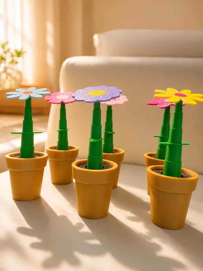 Magic Growing Flower Garden Playset, Magnetic Watering Can Pretend Playset, Interactive Kids Gardening Gift
