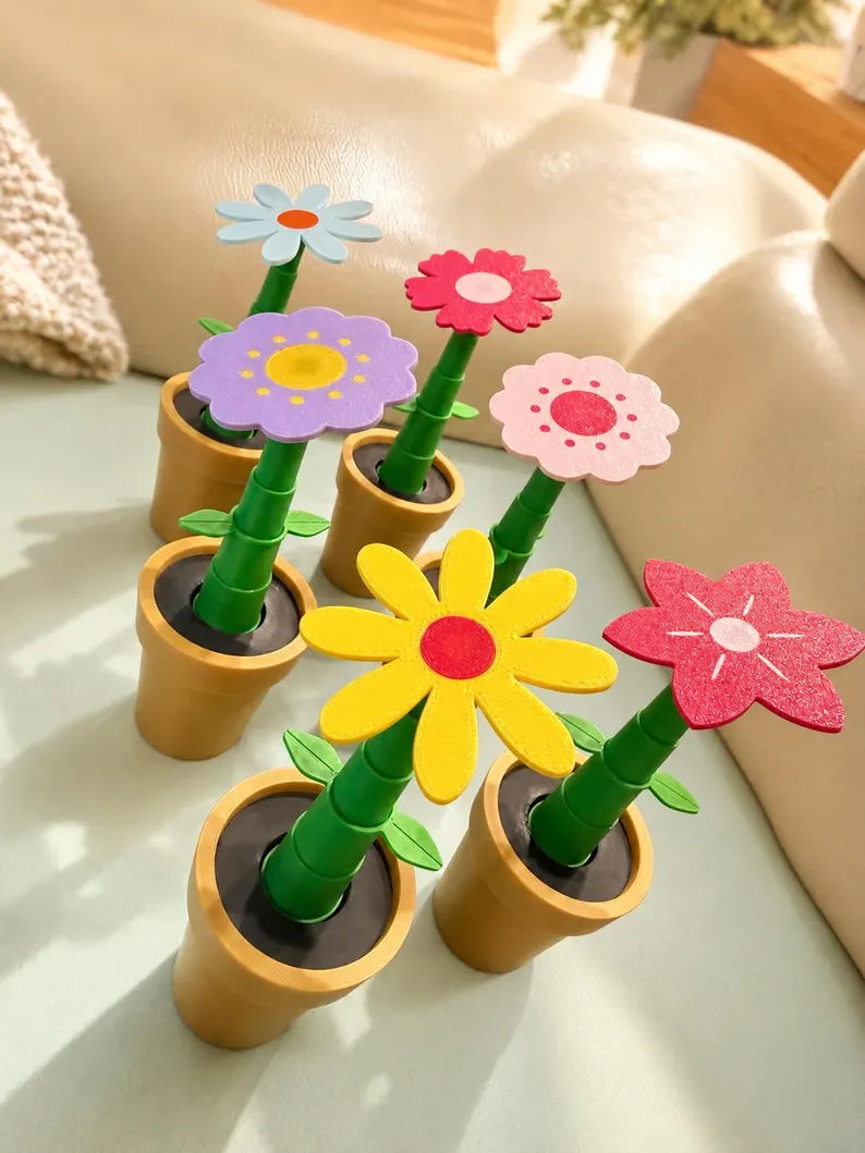 Magic Growing Flower Garden Playset, Magnetic Watering Can Pretend Playset, Interactive Kids Gardening Gift