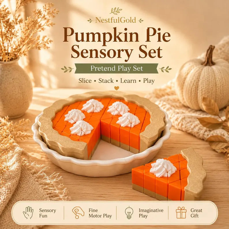 Whole Pie Sensory Toy | Articulated Collectible Pie Pan Slices
