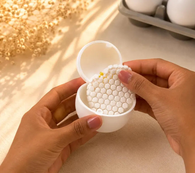 Single Fried Egg Fidget Toy | Flexible Mesh Sensory Play Food | Pretend Kitchen Toy | Desk Coaster | One Egg Only