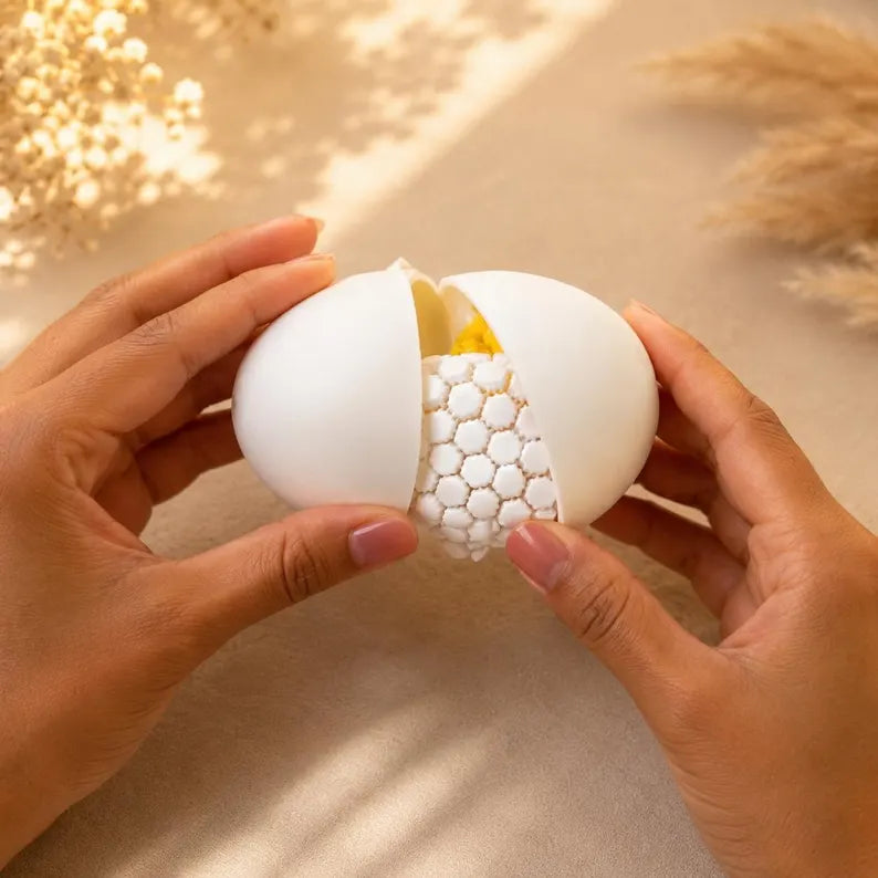 Single Fried Egg Fidget Toy | Flexible Mesh Sensory Play Food | Pretend Kitchen Toy | Desk Coaster | One Egg Only