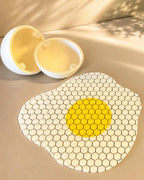 Single Fried Egg Fidget Toy | Flexible Mesh Sensory Play Food | Pretend Kitchen Toy | Desk Coaster | One Egg Only