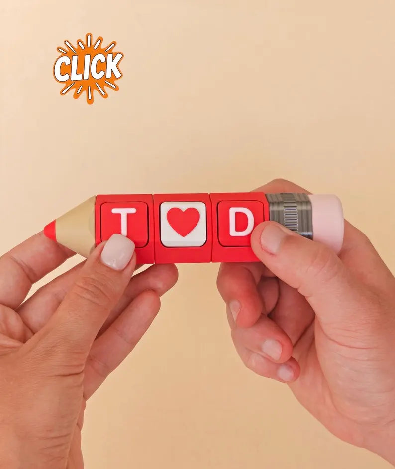Personalized Pencil Clicker, Custom Name Fidget Toy, Sensory Desk Toy