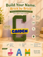Personalized Building Block Initial Name Plate - NestfulGold product photo