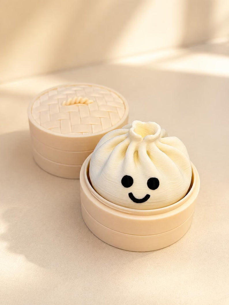 Happy Bao Bun Fidget Clicker, Dim Sum Sensory Toy