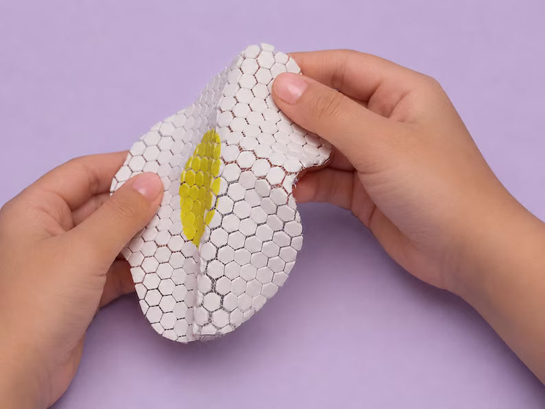 Fried Egg Playset with Carton | 4 Fidget Fabric Eggs | Sensory Pretend Kitchen Food Toy