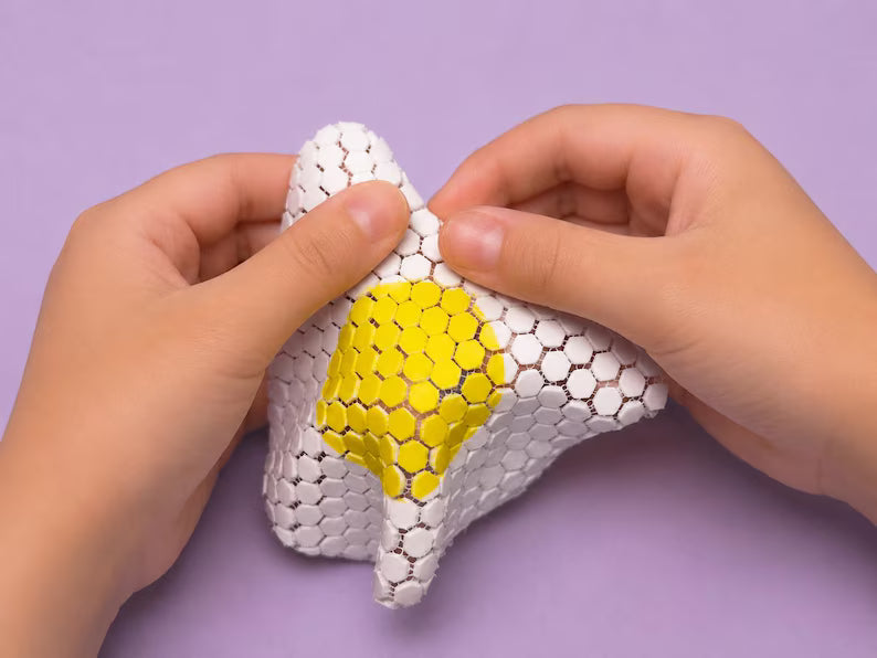 Fried Egg Playset with Carton | 4 Fidget Fabric Eggs | Sensory Pretend Kitchen Food Toy