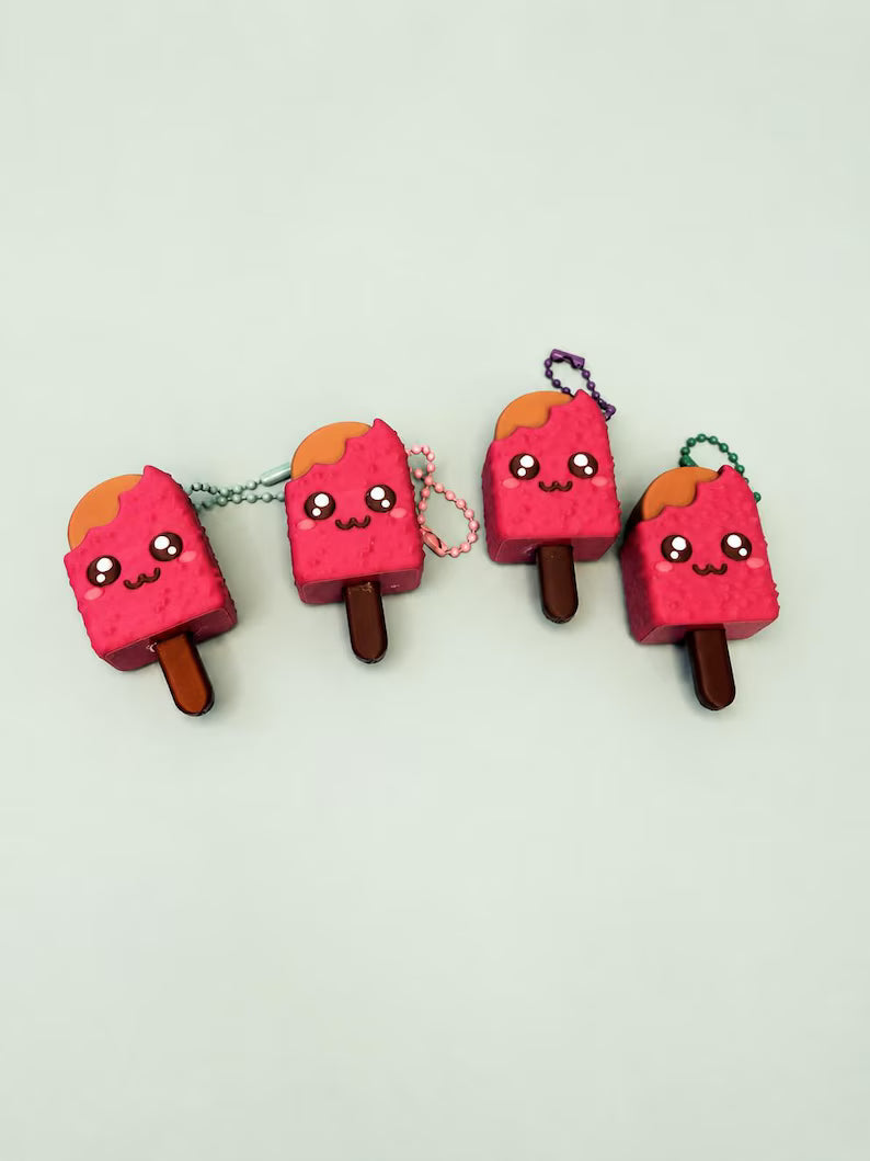 Chocolate Crunch Popsicle Clicker Keychain, Fidget Toy, Sensory Foodie Gift