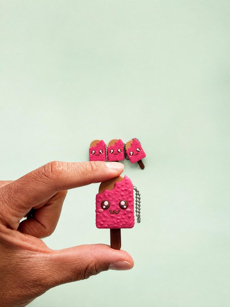 Chocolate Crunch Popsicle Clicker Keychain, Fidget Toy, Sensory Foodie Gift