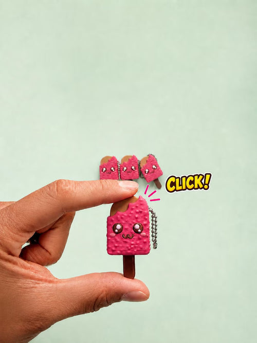 Chocolate Crunch Popsicle Clicker Keychain - NestfulGold product photo