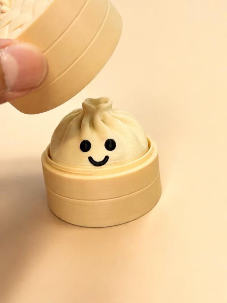 Happy Bao Bun Fidget Clicker, Dim Sum Sensory Toy