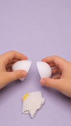 Fried Egg Playset with Carton | 4 Fidget Fabric Eggs | Sensory Pretend Kitchen Food Toy