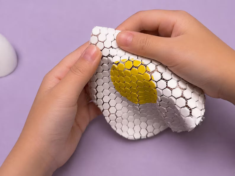 Fried Egg Playset with Carton | 4 Fidget Fabric Eggs | Sensory Pretend Kitchen Food Toy