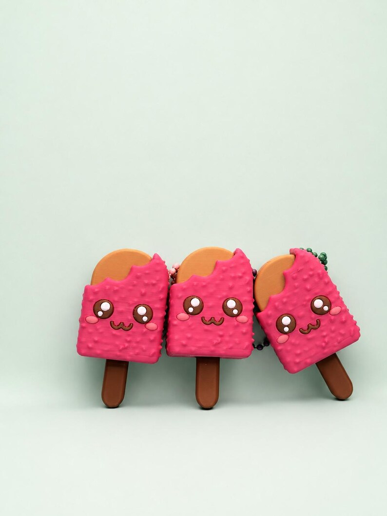 Chocolate Crunch Popsicle Clicker Keychain, Fidget Toy, Sensory Foodie Gift