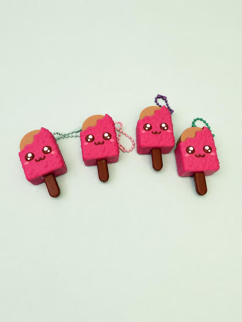 Chocolate Crunch Popsicle Clicker Keychain, Fidget Toy, Sensory Foodie Gift