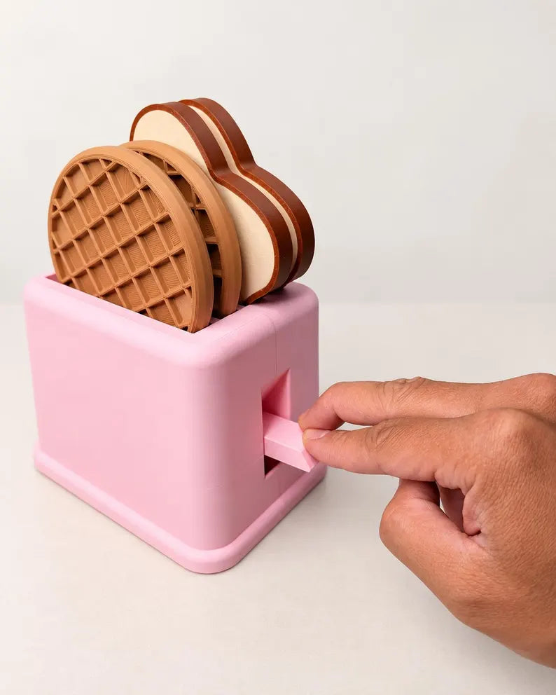 Interactive Pretend Play Toaster Set, Waffles & Toast, Kids Kitchen Toy