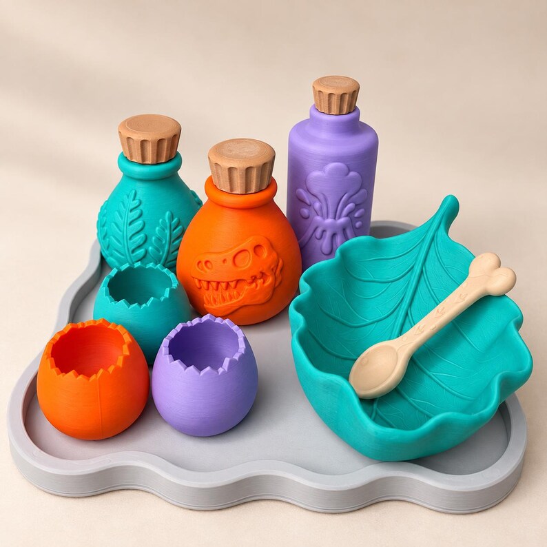 Prehistoric Dinosaur Potion Playset, Dino Pretend Potion Kit, Sensory Mixing Set, Kids Imaginative Play Gift