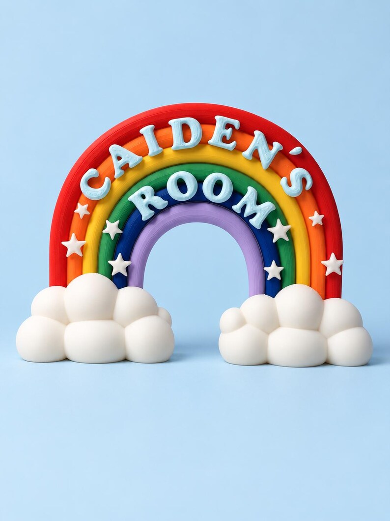 Personalized Rainbow Name Sign, Custom Name Stand Decor or Pencil Pen Holder, Kids Desk & Room Decor, Teacher Gift