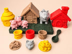Three Little Pigs Sensory Play Set, Storytelling Toy, Pretend Play & Story Retelling Activity