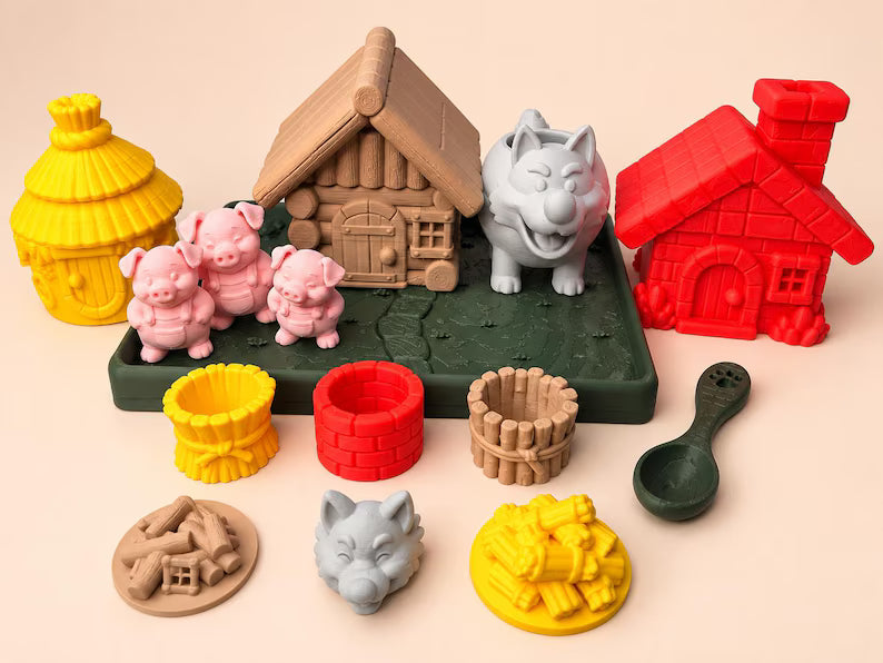 Three Little Pigs Sensory Play Set, Storytelling Toy, Pretend Play & Story Retelling Activity