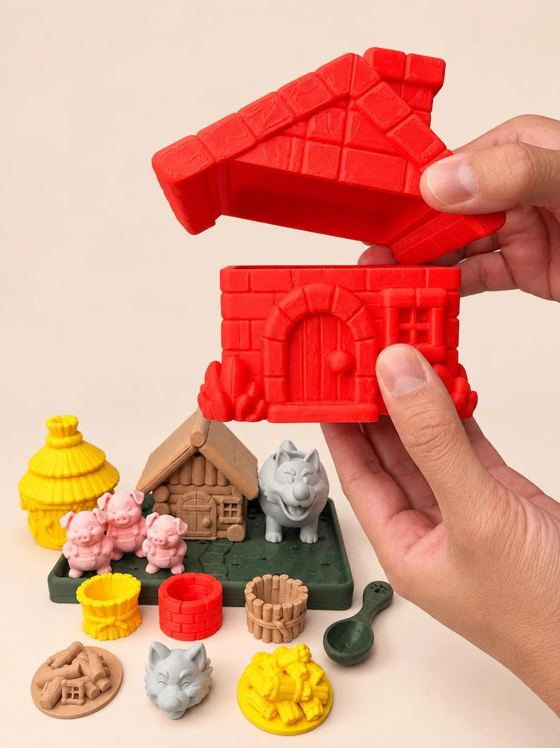 Three Little Pigs Sensory Play Set, Storytelling Toy, Pretend Play & Story Retelling Activity