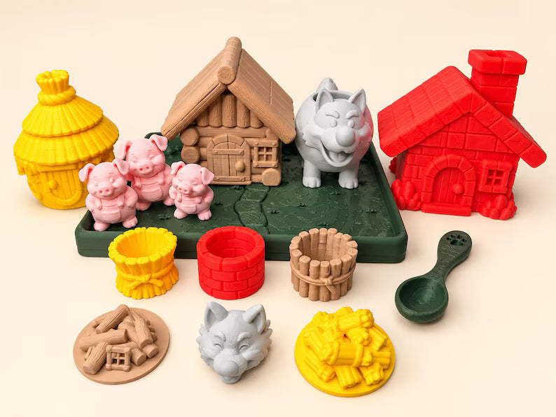 Three Little Pigs Sensory Play Set, Storytelling Toy, Pretend Play & Story Retelling Activity