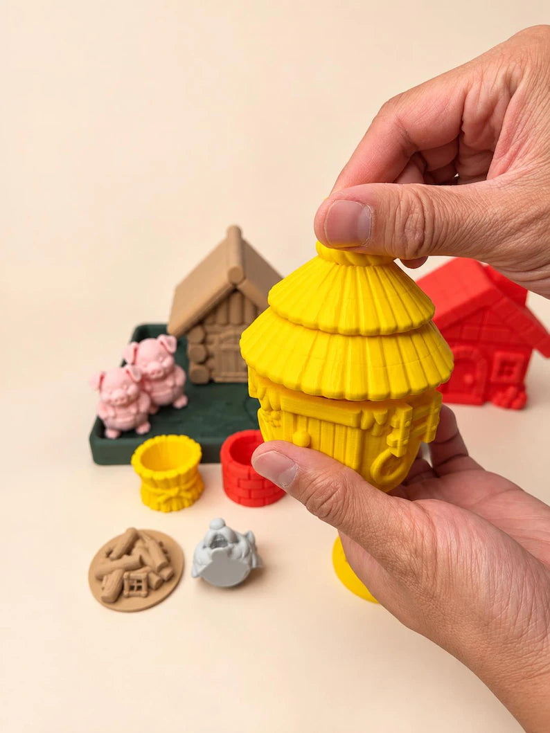Three Little Pigs Sensory Play Set, Storytelling Toy, Pretend Play & Story Retelling Activity
