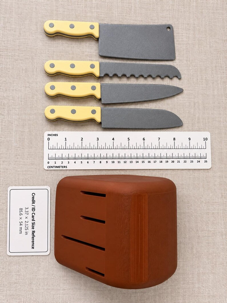 Pretend Play Knife Set with Knife Block - NestfulGold product photo