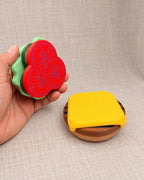 Magnetic Build Your Own Burger Set, Stackable Pretend Food for Kids Play Kitchen