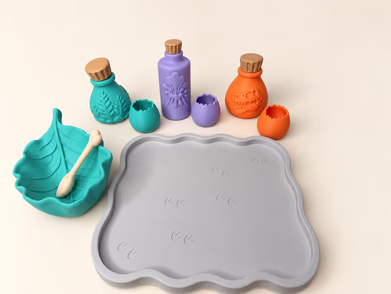 Prehistoric Dinosaur Potion Playset, Dino Pretend Potion Kit, Sensory Mixing Set, Kids Imaginative Play Gift