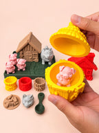 Three Little Pigs Sensory Play Set, Storytelling Toy, Pretend Play & Story Retelling Activity