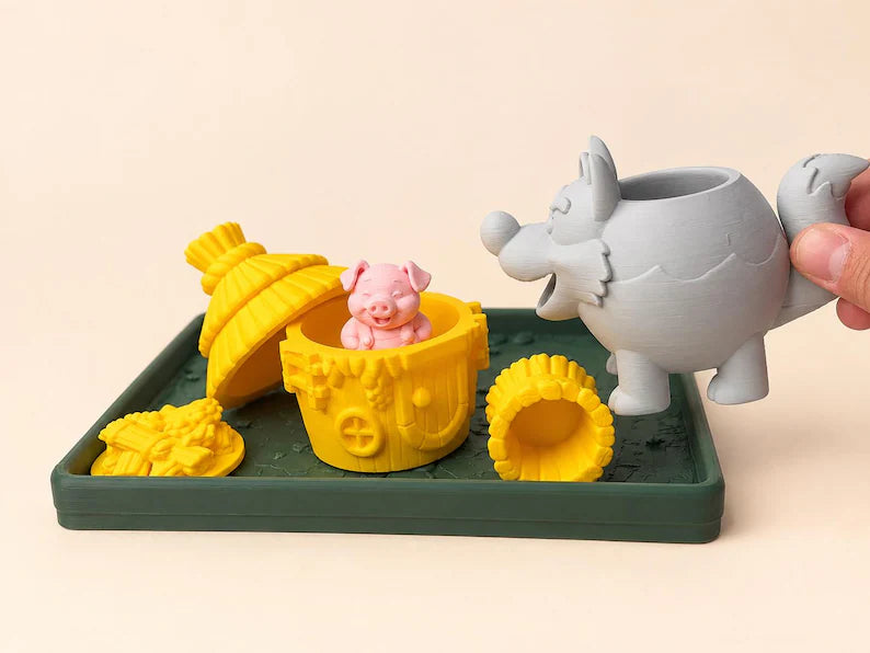 Three Little Pigs Sensory Play Set, Storytelling Toy, Pretend Play & Story Retelling Activity