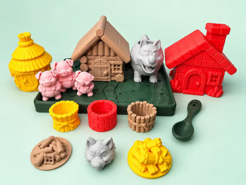 Three Little Pigs Sensory Play Set, Storytelling Toy, Pretend Play & Story Retelling Activity