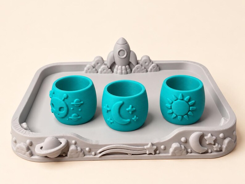 Pour & Play Space Sensory Set, Rocket Astronaut Alien Mixing Experiment, Montessori-Inspired Kids Activity