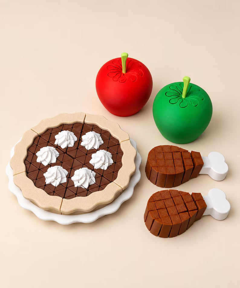 Thanksgiving Fidget Toy Set | Pumpkin Pie, Turkey Legs & Apples