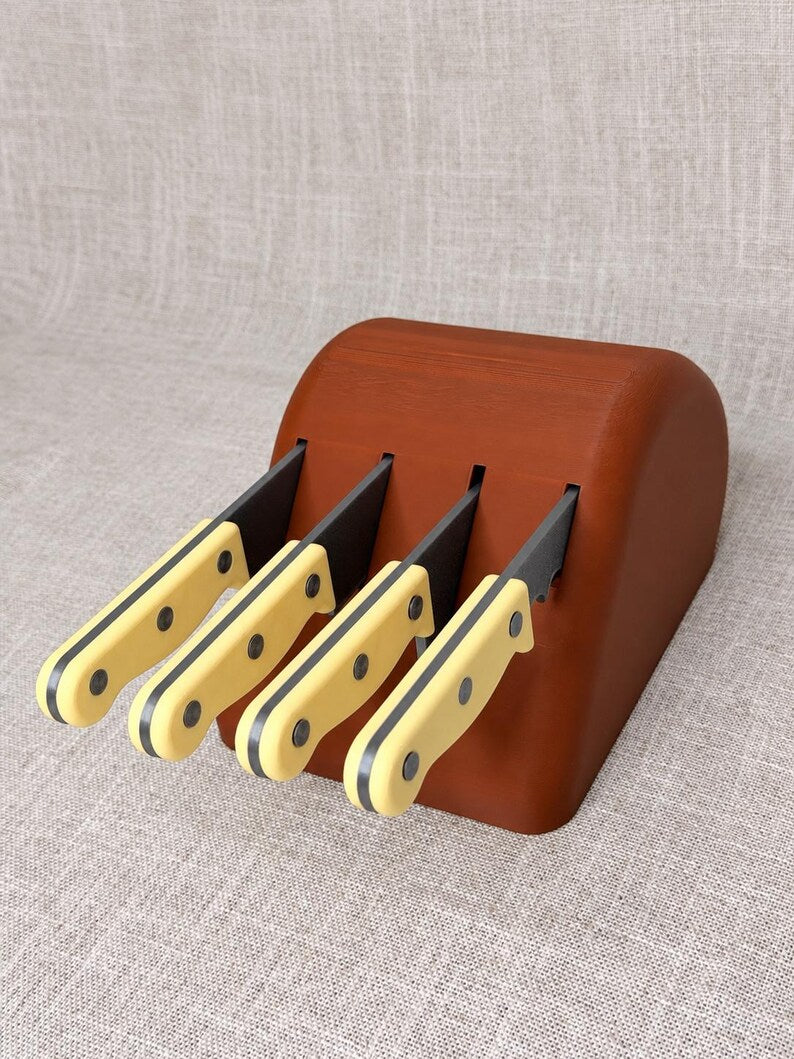 Pretend Play Knife Set with Knife Block, Toy Kitchen Knives, Little Chef Play Kitchen Accessories
