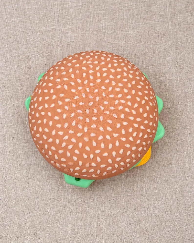 Magnetic Build Your Own Burger Set, Stackable Pretend Food for Kids Play Kitchen