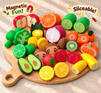 Magnetic Sliceable Food Toy, Choose One Fruit or Vegetable
