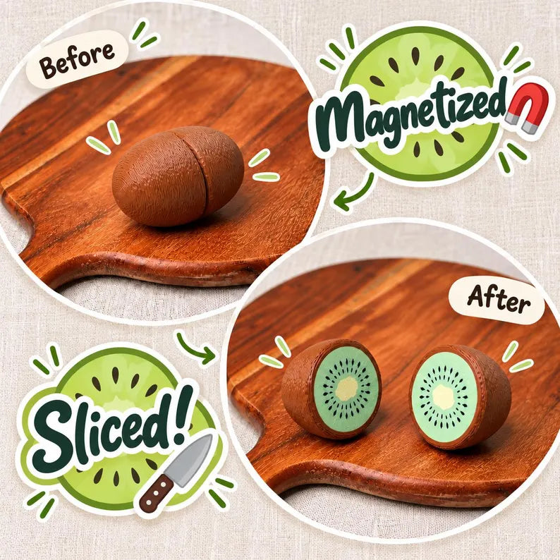 Magnetic Sliceable Food Toy, Choose One Fruit or Vegetable