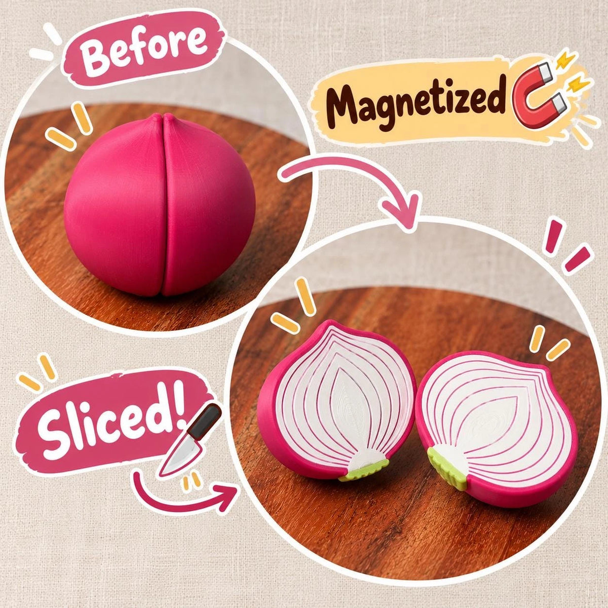 Magnetic Sliceable Food Toy, Choose One Fruit or Vegetable