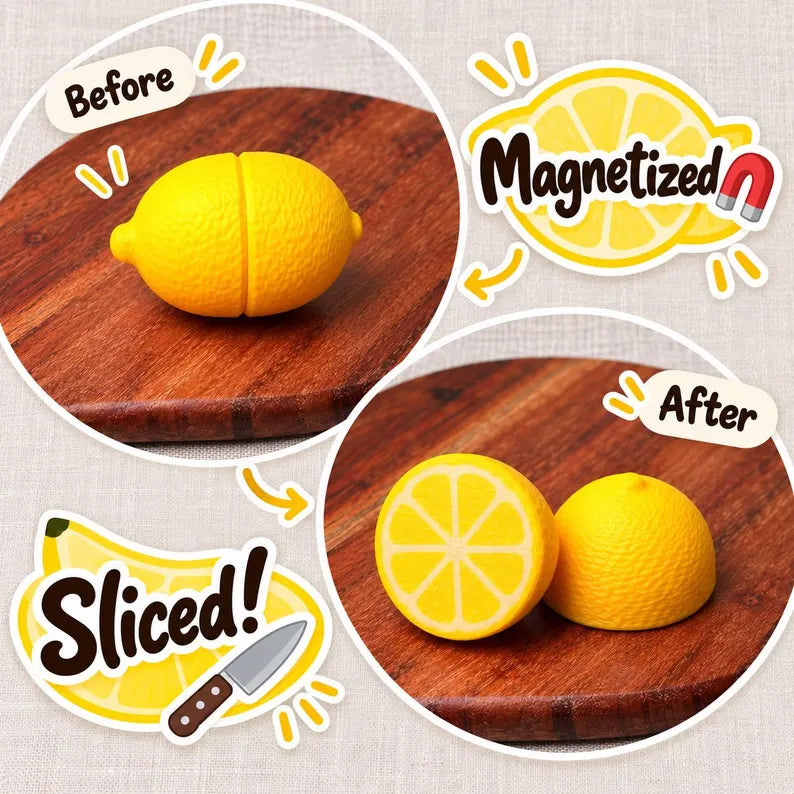 Magnetic Sliceable Food Toy, Choose One Fruit or Vegetable