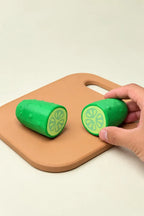 Magnetic Cutting Food Set, 5-Piece Fruit & Vegetable Pretend Play Kitchen Toy